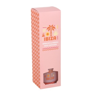 Caixa rosa e laranja para difusor de varetas Ibiza Apricot & Neroli