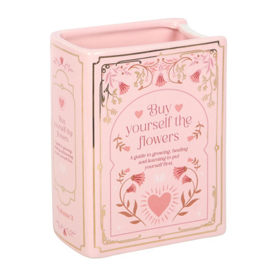 Vaso&#x20;em&#x20;formato&#x20;de&#x20;livro&#x20;&quot;Buy&#x20;Yourself&#x20;The&#x20;Flowers&quot;
