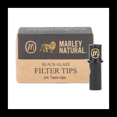 Filtro de vidro preto Marley Natural Black Glass com embalagem preta e castanha.