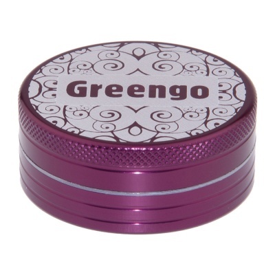 Triturador roxo metálico com a palavra Greengo no topo