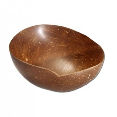 Tigela de casca de coco castanha natural