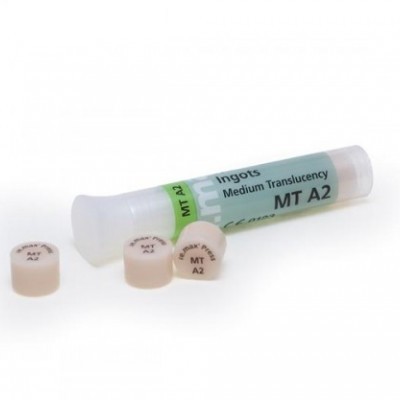ingots dentários com embalagem e texto MT A2