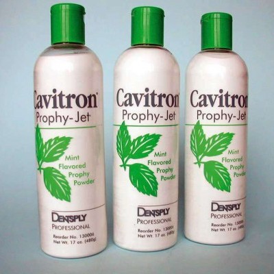 Frascos de pó profilático Cavitron Prophy-Jet com tampa verde