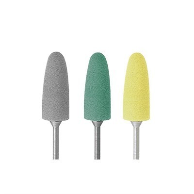 Três lixas abrasivas coloridas para manicure com haste metálica