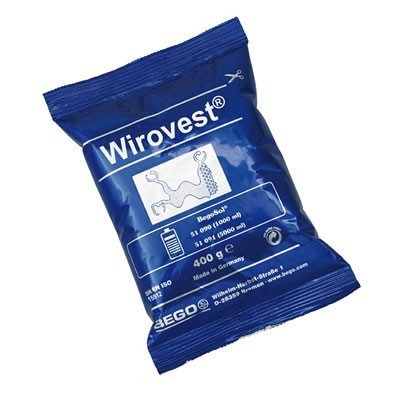 Pacote azul do produto Wirovest com texto e logotipos brancos