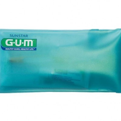 Estojo azul translúcido com logótipo SUNSTAR GUM