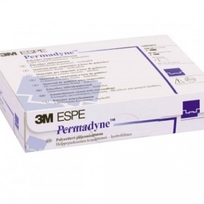 Caixa branca e lilás do 3M ESPE Permadyné com texto e símbolos