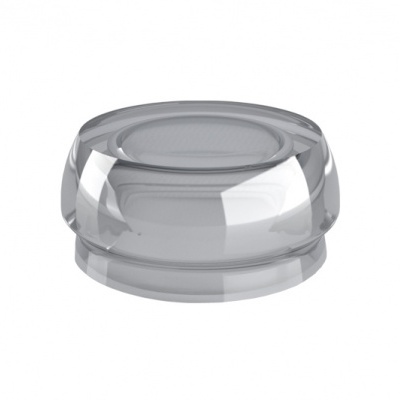 Tampão redondo transparente em plástico