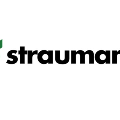 Logótipo da Straumann com símbolo verde e texto preto