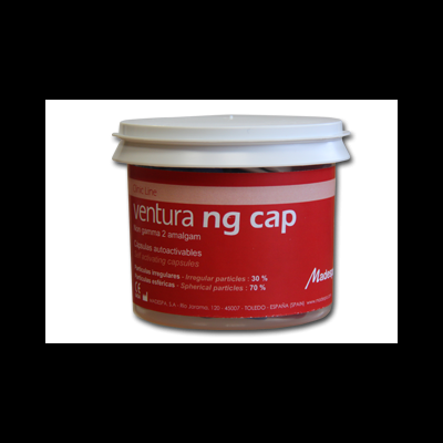 Embalagem vermelha de cápsulas Ventura NG Cap com tampa branca