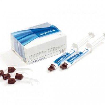 Kit de aplicação Tempo 3D com seringas e ponteiras marrons