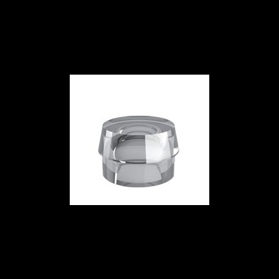 Suporte cilíndrico transparente em plástico sobre fundo branco