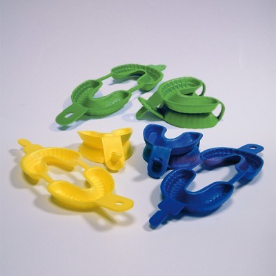 Cubetas dentárias plásticas coloridas para impressão