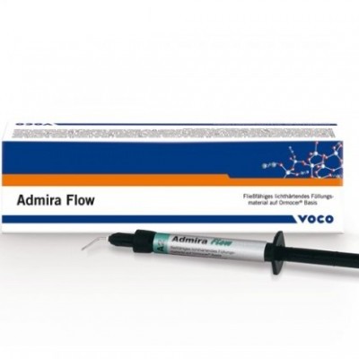 Embalagem e seringa do produto dental Admira Flow