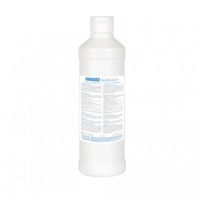 frasco de plástico branco com rótulo BioCleaner