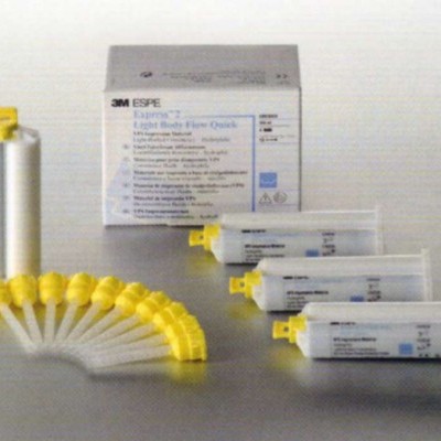 Kit de resina odontológica 3M ESPE com frascos brancos e tampas amarelas