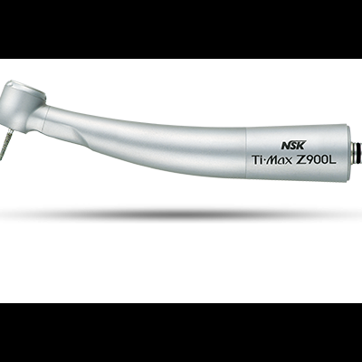 Peça de mão dentária metálica prateada com texto NSK Ti-Max Z900L