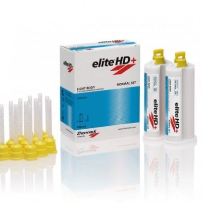 Conjunto elite HD+ com cartuchos e aplicadores ao lado da embalagem azul e branca