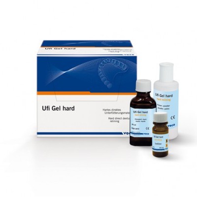 Conjunto de produtos Ufi Gel hard com caixa e frascos