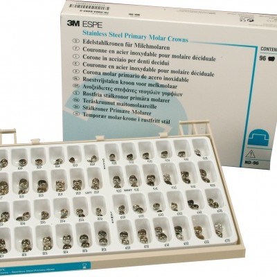 Estojo com coroas molares primárias em aço inoxidável da 3M ESPE
