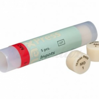 Tubete com ingots dentários ceram.x Press MO 1 em forma de cone