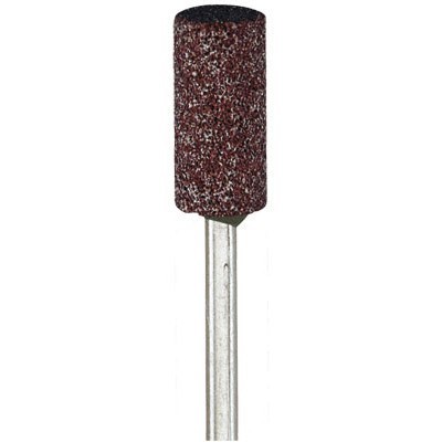 Pedra de retificação cilíndrica vermelha com haste metálica