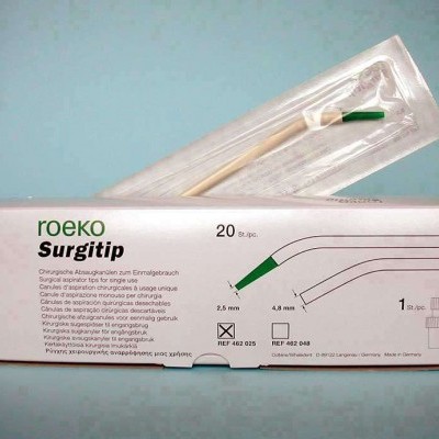 Embalagem roeko Surgitip com aplicador cirúrgico e tubo transparente