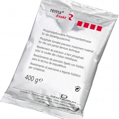 Embalagem branca de massa para investimento de precisão rema Exakt 400 g