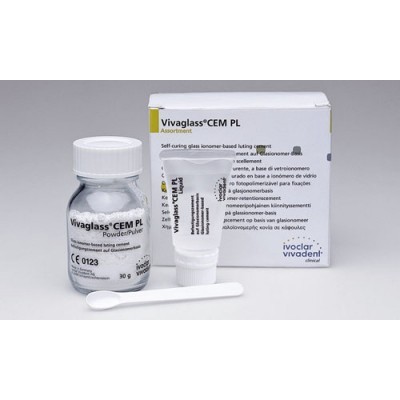 Conjunto Vivaglass CEM PL com frasco, tubo, espátula e embalagem branca