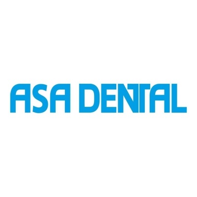 Logotipo ASA DENTAL em azul sobre fundo branco
