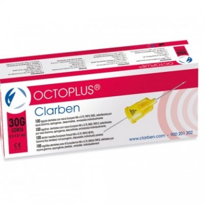 Caixa de agulhas hipodérmicas Octoplus Clarben 30G curtas