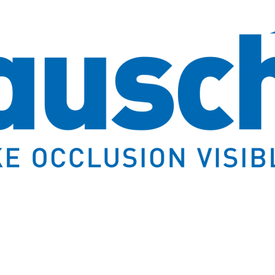 Logótipo azul da Bausch com texto e símbolo de bússola