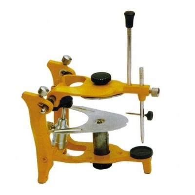 Compasso para desenho técnico amarelo com suporte e ponta de desenho.