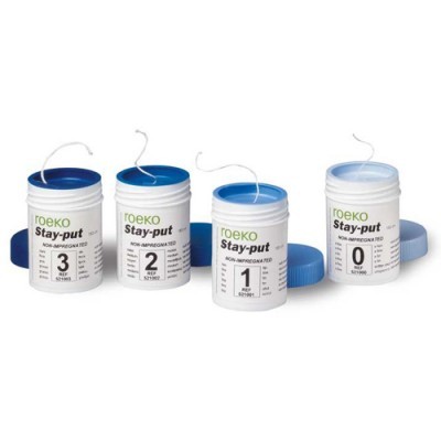 Frascos brancos Roeko Stay-put com tampas azuis e números 3, 2, 1 e 0 em linha