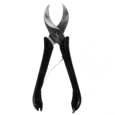 Alicate de corte preto com mola e cabo curvo