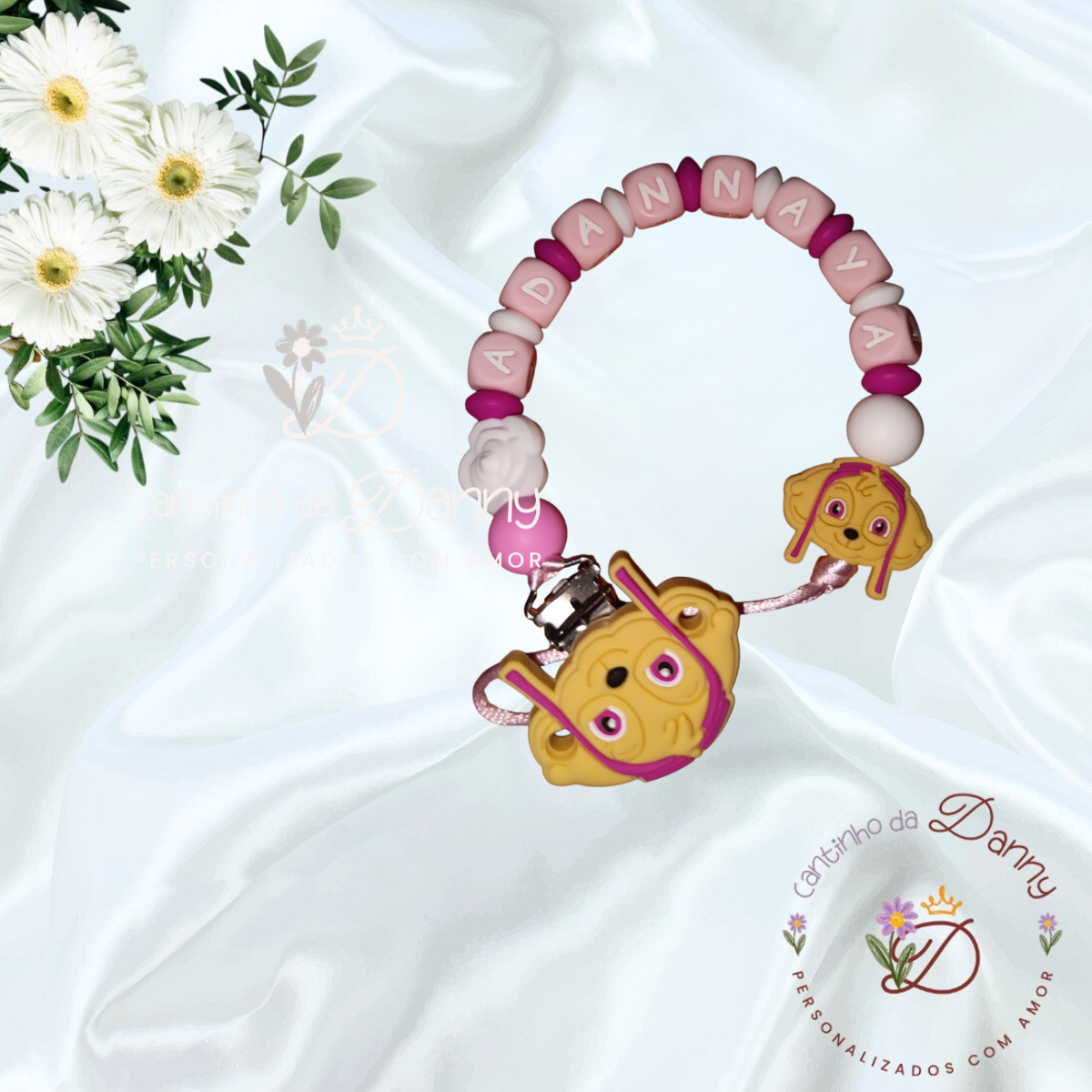 Mala do bebé personalizada com elástico de silicone e personagem infantil