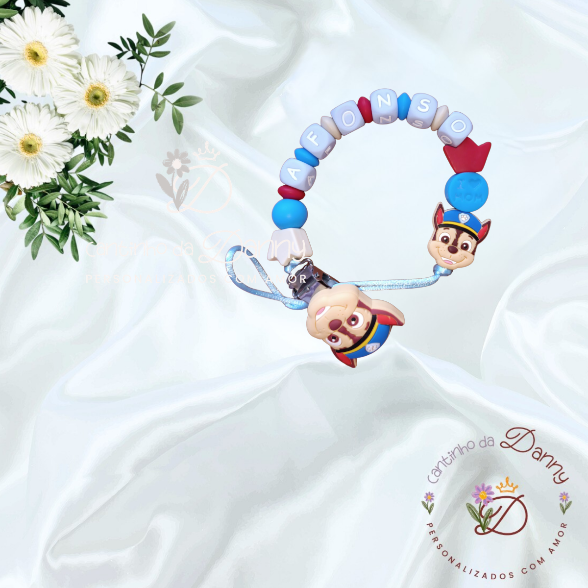 Pulseira personalizada colorida com nome AFONSO