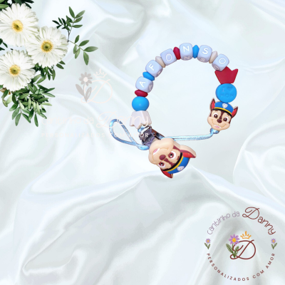 Pulseira personalizada colorida com nome AFONSO