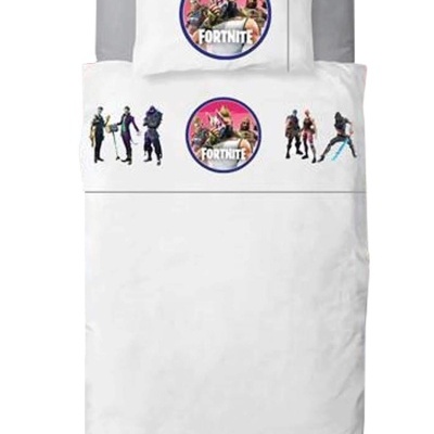 Capa de edredão e fronha com estampados Fortnite em branco