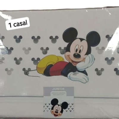 Conjunto de roupa de cama JUNIOR com desenho de Mickey Mouse e etiqueta '1 casal'