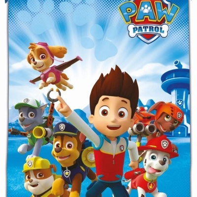 Capa para edredão infantil PAW Patrol com personagens coloridos e fundo azul