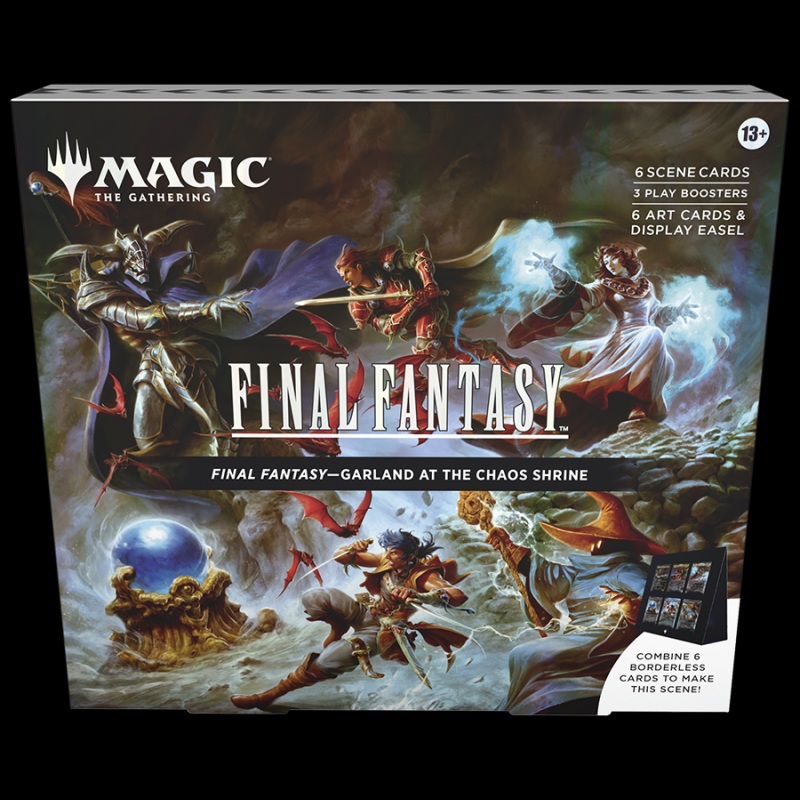 MTG FINAL FANTASY Garland at the Chaos Shrine Scene Box - EN Caixa de jogo Magic The Gathering Final Fantasy Garland at the Chaos Shrine com ilustrações de personagens e texto
