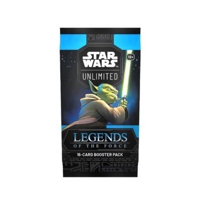 Pacote de cards Star Wars Unlimited Legends of the Force com imagem de Yoda