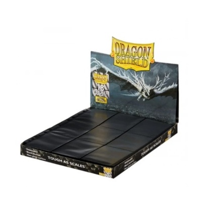 Expositor com capas de cartão Dragon Shield e dragão branco