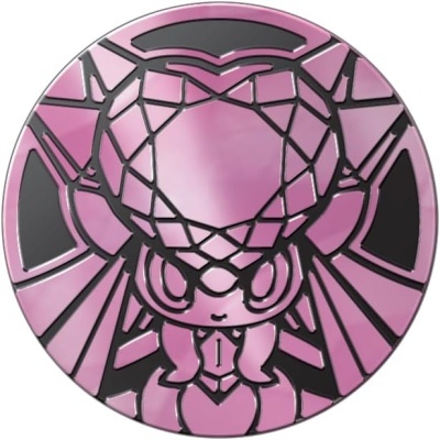 Botão redondo decorativo com figura geométrica preta e rosa metálico