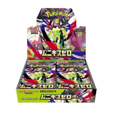 Expositor de cartas Pokémon com imagens coloridas e texto japonês