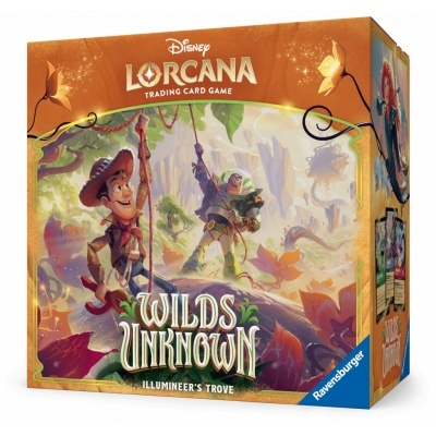 Caixa do jogo de cartas Disney Lorcana WILDS UNKN6WN ILLUMINEERS TROVE
