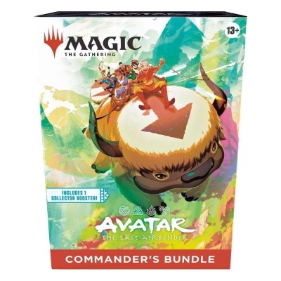 Embalaem de Magic The Gathering Avatar The Last Airbender Commander’s Bundle com ilustração colorida