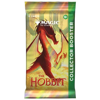 Pacote colecionador The Hobbit de cartas Magic The Gathering com imagem de dragão vermelho