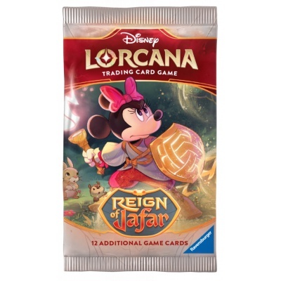 Pacote de cartas Disney Lorcana Reign of Jafar com Minnie Mouse e 12 cartas adicionais